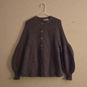 Elegant Lavender Cardigan with Button Accents